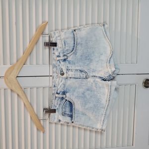 DKNY Hipster acid wash denim shorts
